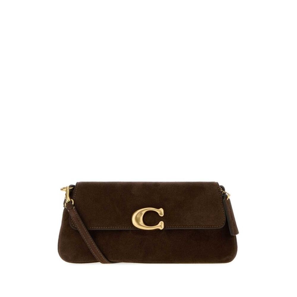 Coach New York Women Brown Suede Jet Shoulder Bag